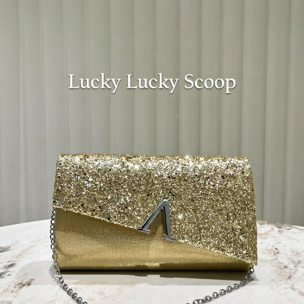 Elegant Glitter Evening Clutch Bag – Sparkling Black Party Envelope Purse with Chic Silver Letter Ornament